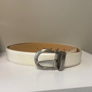 Romfh White Leather Belt
